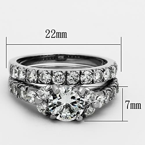 Anillos Para Mujer Color Plata de 316L Acero Inoxidable con Diamante Zirconia Cubica TK1331 - Jewelry Store by Erik Rayo