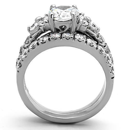 Anillos Para Mujer Color Plata de 316L Acero Inoxidable con Diamante Zirconia Cubica TK1331 - Jewelry Store by Erik Rayo