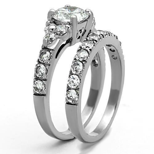 Anillos Para Mujer Color Plata de 316L Acero Inoxidable con Diamante Zirconia Cubica TK1331 - Jewelry Store by Erik Rayo