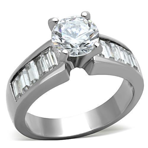 Anillos Para Mujer Color Plata de 316L Acero Inoxidable con Diamante Zirconia Cubica TK1332 - Jewelry Store by Erik Rayo