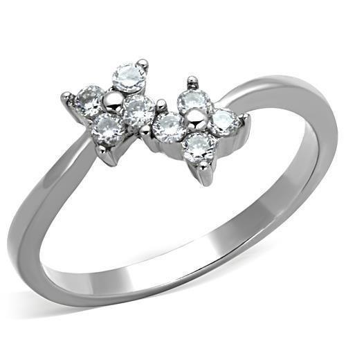 Anillos Para Mujer Color Plata de 316L Acero Inoxidable con Diamante Zirconia Cubica TK1333 - Jewelry Store by Erik Rayo