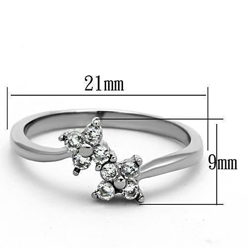Anillos Para Mujer Color Plata de 316L Acero Inoxidable con Diamante Zirconia Cubica TK1333 - Jewelry Store by Erik Rayo