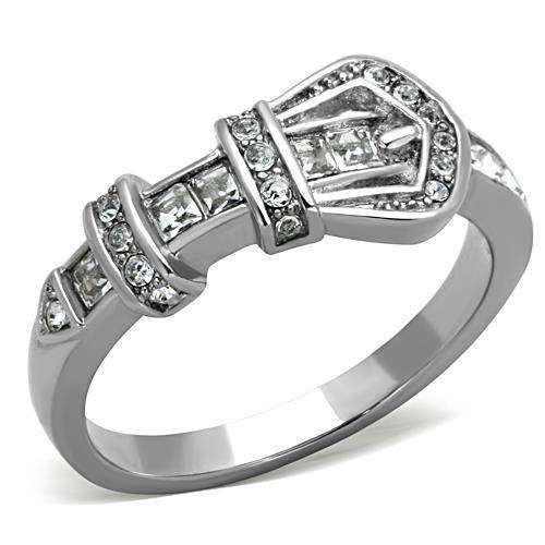 Anillos Para Mujer Color Plata de 316L Acero Inoxidable con Diamante Zirconia Cubica TK1334 - Jewelry Store by Erik Rayo