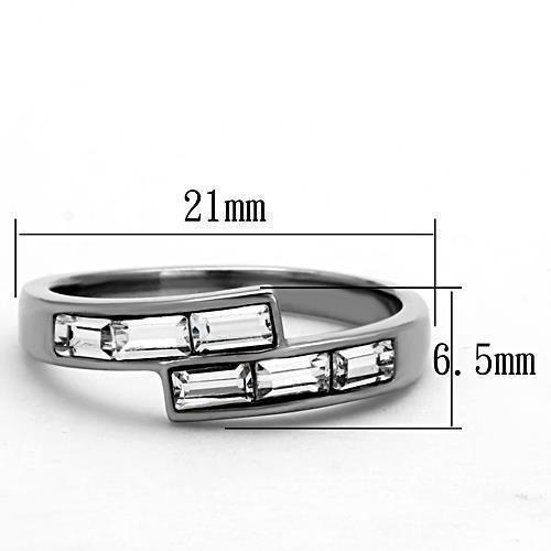 Anillos Para Mujer Color Plata de 316L Acero Inoxidable con Diamante Zirconia Cubica TK1335 - Jewelry Store by Erik Rayo