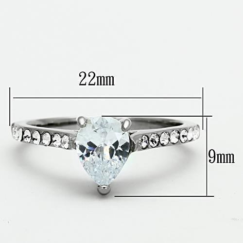 Anillos Para Mujer Color Plata de 316L Acero Inoxidable con Diamante Zirconia Cubica TK1337 - Jewelry Store by Erik Rayo