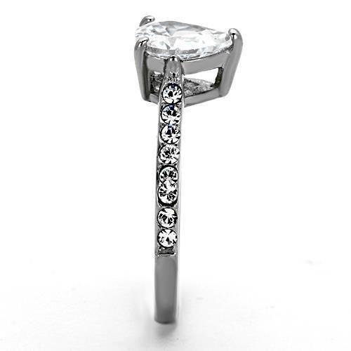 Anillos Para Mujer Color Plata de 316L Acero Inoxidable con Diamante Zirconia Cubica TK1337 - Jewelry Store by Erik Rayo