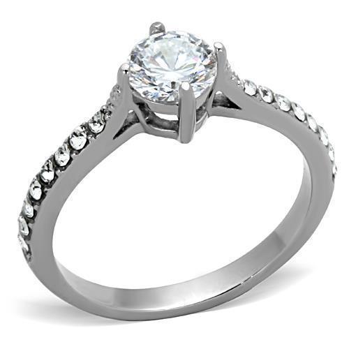 Anillos Para Mujer Color Plata de 316L Acero Inoxidable con Diamante Zirconia Cubica TK1339 - Jewelry Store by Erik Rayo