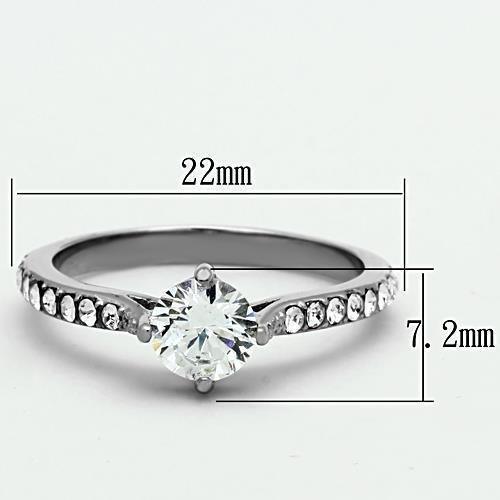 Anillos Para Mujer Color Plata de 316L Acero Inoxidable con Diamante Zirconia Cubica TK1339 - Jewelry Store by Erik Rayo