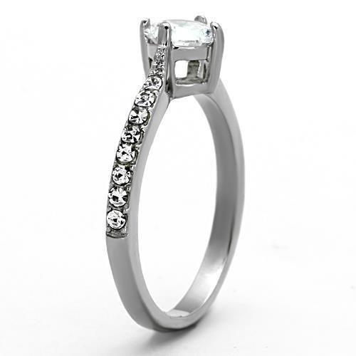 Anillos Para Mujer Color Plata de 316L Acero Inoxidable con Diamante Zirconia Cubica TK1339 - Jewelry Store by Erik Rayo