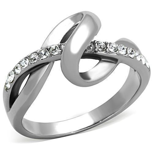 Anillos Para Mujer Color Plata de 316L Acero Inoxidable con Diamante Zirconia Cubica TK1341 - Jewelry Store by Erik Rayo