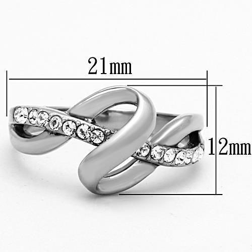 Anillos Para Mujer Color Plata de 316L Acero Inoxidable con Diamante Zirconia Cubica TK1341 - Jewelry Store by Erik Rayo