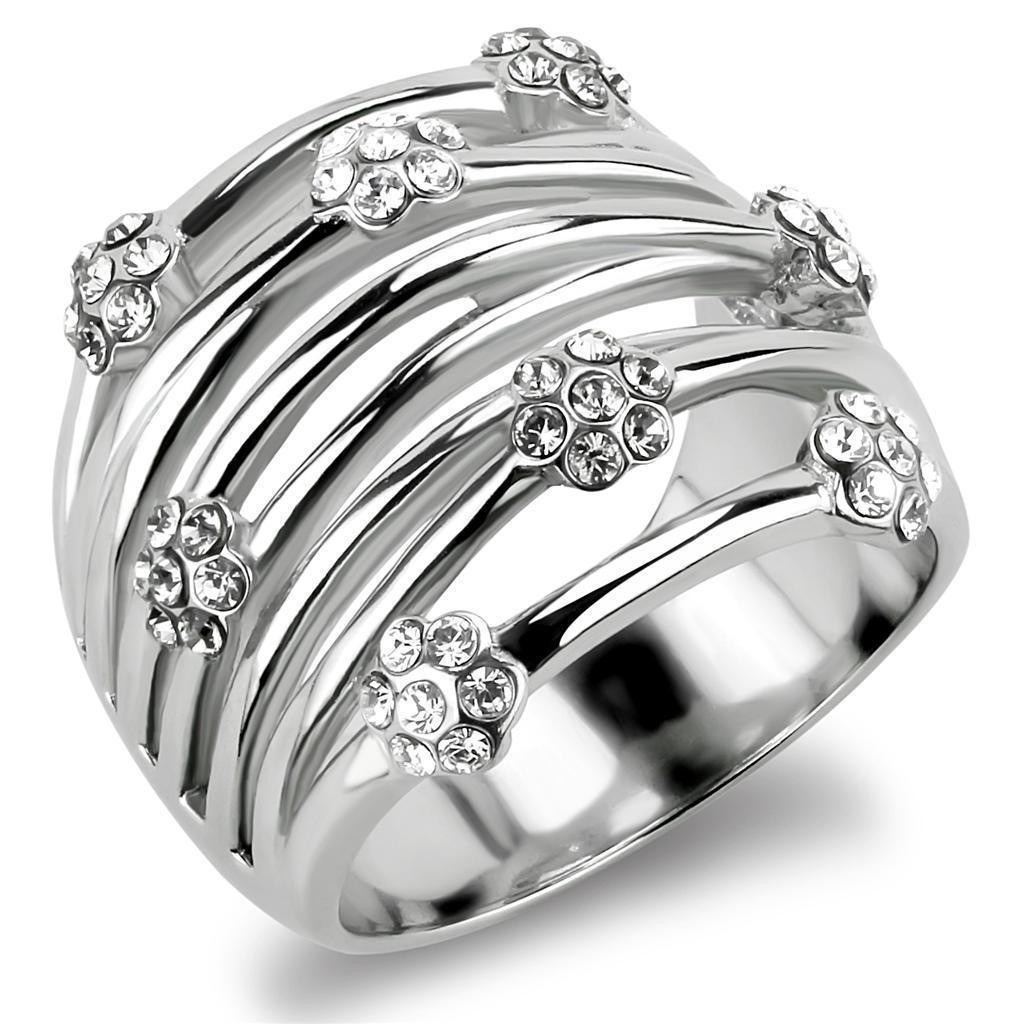 Anillos Para Mujer Color Plata de 316L Acero Inoxidable con Diamante Zirconia Cubica TK1372 - Jewelry Store by Erik Rayo