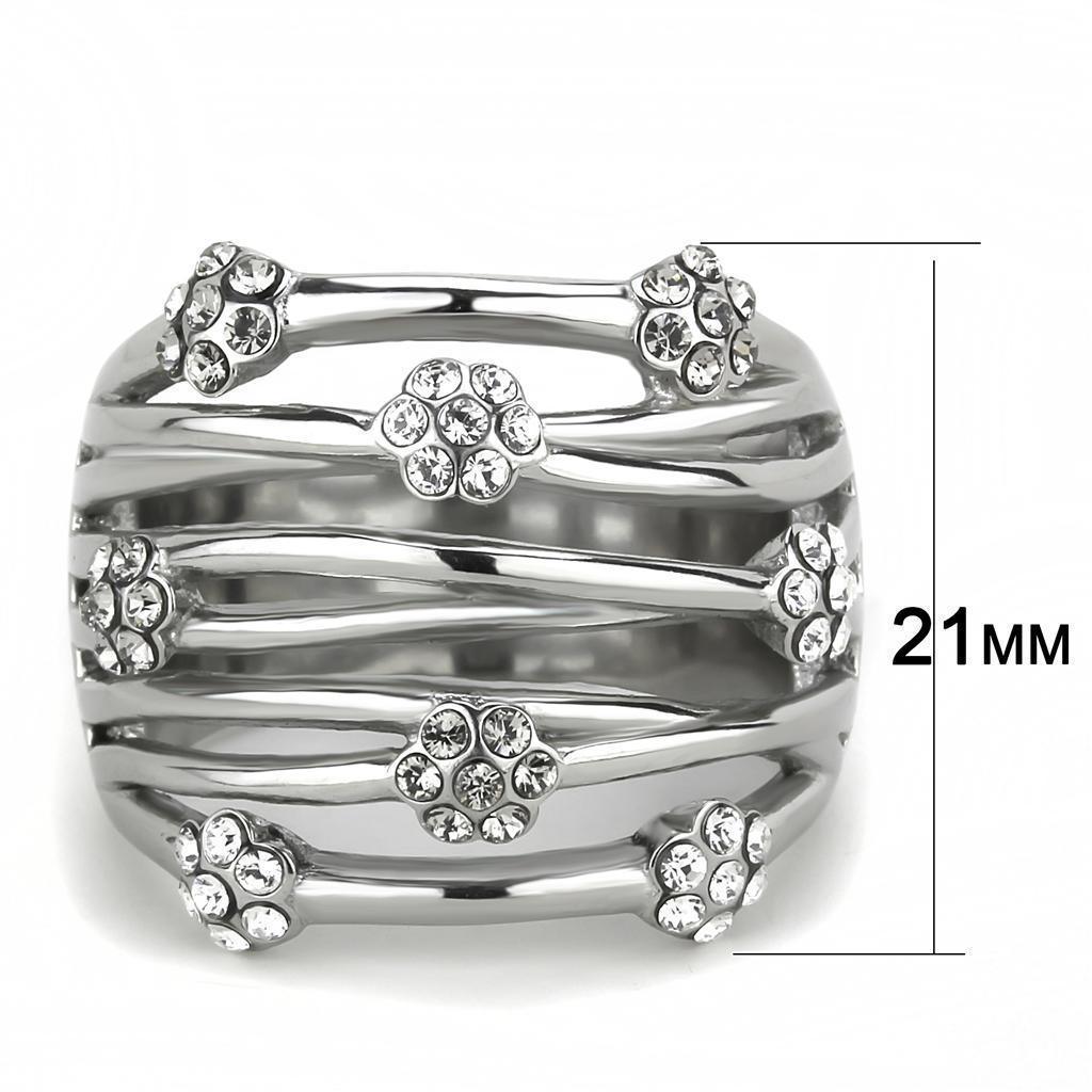 Anillos Para Mujer Color Plata de 316L Acero Inoxidable con Diamante Zirconia Cubica TK1372 - Jewelry Store by Erik Rayo
