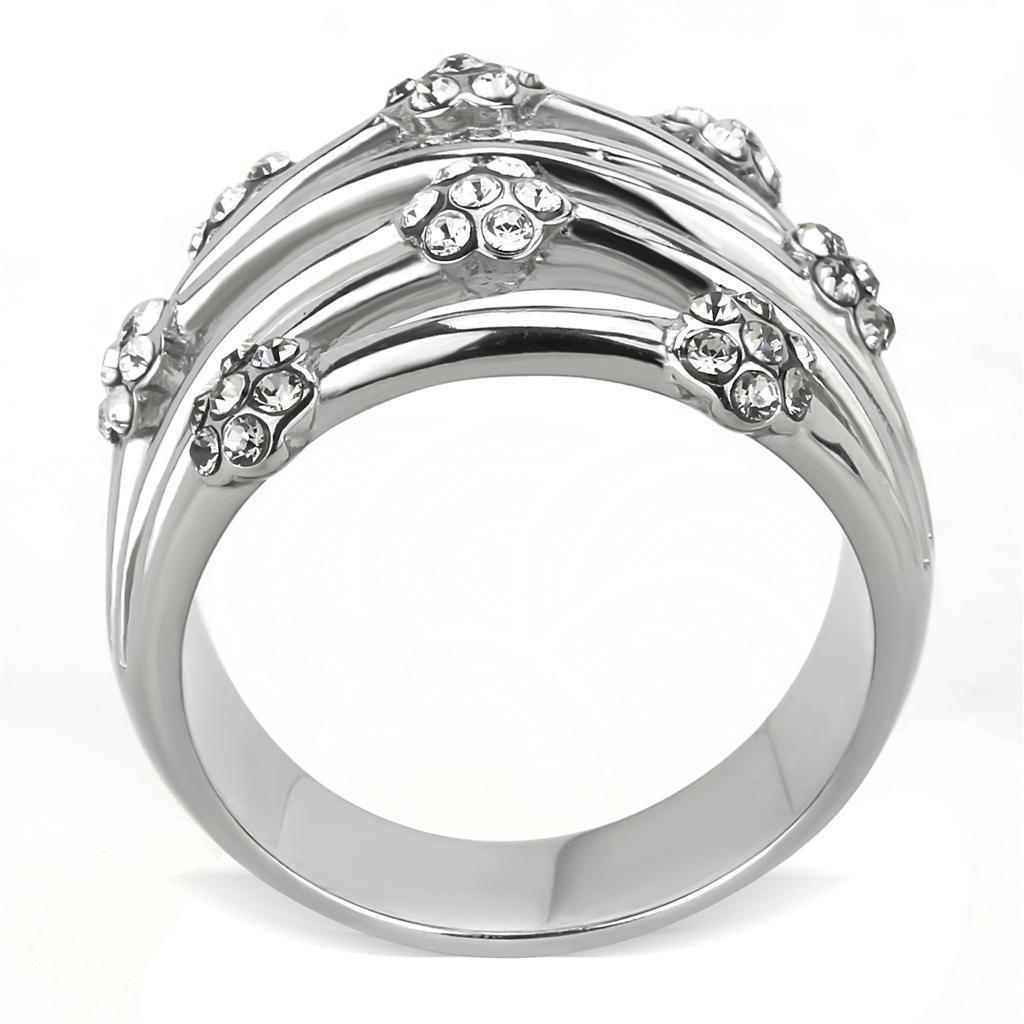 Anillos Para Mujer Color Plata de 316L Acero Inoxidable con Diamante Zirconia Cubica TK1372 - Jewelry Store by Erik Rayo