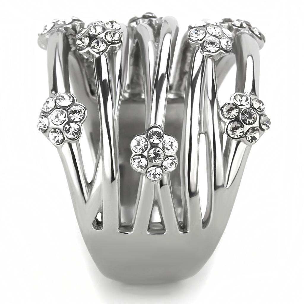 Anillos Para Mujer Color Plata de 316L Acero Inoxidable con Diamante Zirconia Cubica TK1372 - Jewelry Store by Erik Rayo
