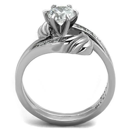 Anillos Para Mujer Color Plata de 316L Acero Inoxidable con Diamante Zirconia Cubica TK1429 - Jewelry Store by Erik Rayo