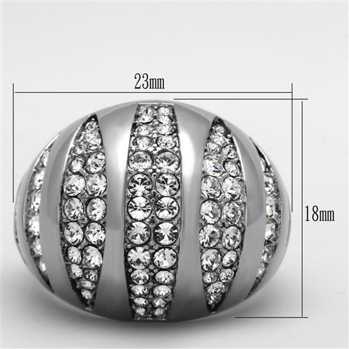 Anillos Para Mujer Color Plata de 316L Acero Inoxidable con Diamante Zirconia Cubica TK1430 - Jewelry Store by Erik Rayo