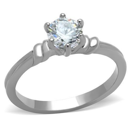 Anillos Para Mujer Color Plata de 316L Acero Inoxidable con Diamante Zirconia Cubica TK1431 - Jewelry Store by Erik Rayo
