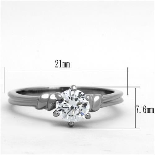 Anillos Para Mujer Color Plata de 316L Acero Inoxidable con Diamante Zirconia Cubica TK1431 - Jewelry Store by Erik Rayo