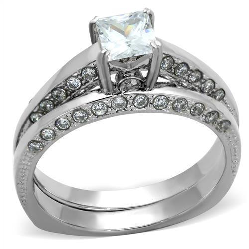 Anillos Para Mujer Color Plata de 316L Acero Inoxidable con Diamante Zirconia Cubica TK1435 - Jewelry Store by Erik Rayo