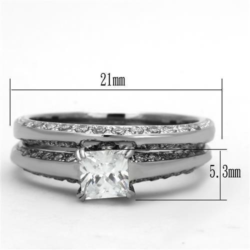 Anillos Para Mujer Color Plata de 316L Acero Inoxidable con Diamante Zirconia Cubica TK1435 - Jewelry Store by Erik Rayo