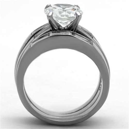Anillos Para Mujer Color Plata de 316L Acero Inoxidable con Diamante Zirconia Cubica TK1436 - Jewelry Store by Erik Rayo