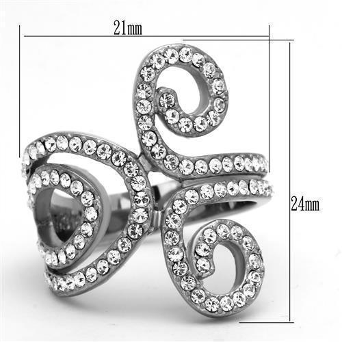 Anillos Para Mujer Color Plata de 316L Acero Inoxidable con Diamante Zirconia Cubica TK1437 - Jewelry Store by Erik Rayo