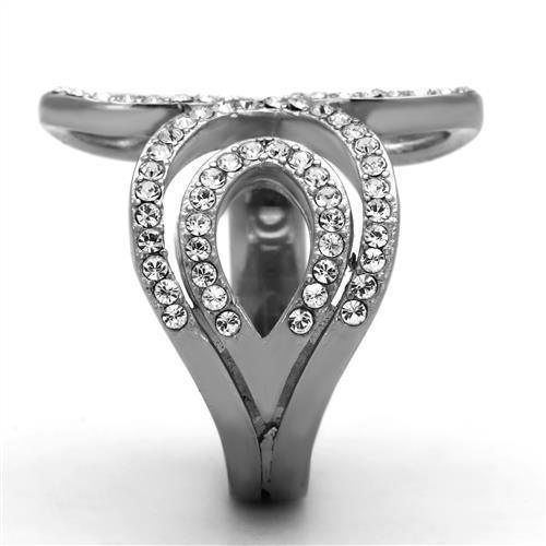 Anillos Para Mujer Color Plata de 316L Acero Inoxidable con Diamante Zirconia Cubica TK1437 - Jewelry Store by Erik Rayo