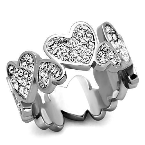 Anillos Para Mujer Color Plata de 316L Acero Inoxidable con Diamante Zirconia Cubica TK1443 - Jewelry Store by Erik Rayo