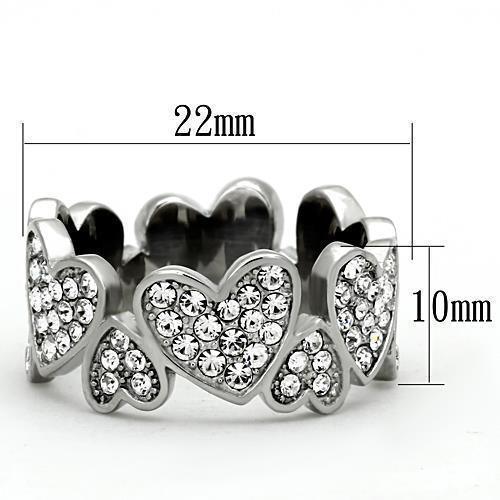 Anillos Para Mujer Color Plata de 316L Acero Inoxidable con Diamante Zirconia Cubica TK1443 - Jewelry Store by Erik Rayo
