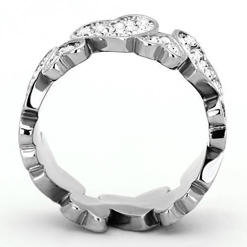 Anillos Para Mujer Color Plata de 316L Acero Inoxidable con Diamante Zirconia Cubica TK1443 - Jewelry Store by Erik Rayo