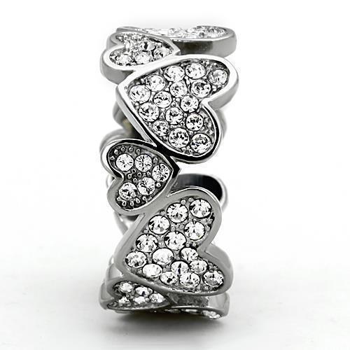 Anillos Para Mujer Color Plata de 316L Acero Inoxidable con Diamante Zirconia Cubica TK1443 - Jewelry Store by Erik Rayo