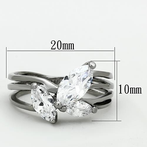 Anillos Para Mujer Color Plata de 316L Acero Inoxidable con Diamante Zirconia Cubica TK1445 - Jewelry Store by Erik Rayo