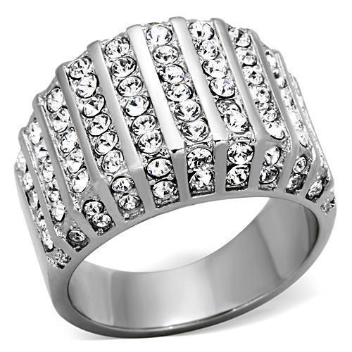 Anillos Para Mujer Color Plata de 316L Acero Inoxidable con Diamante Zirconia Cubica TK1447 - Jewelry Store by Erik Rayo