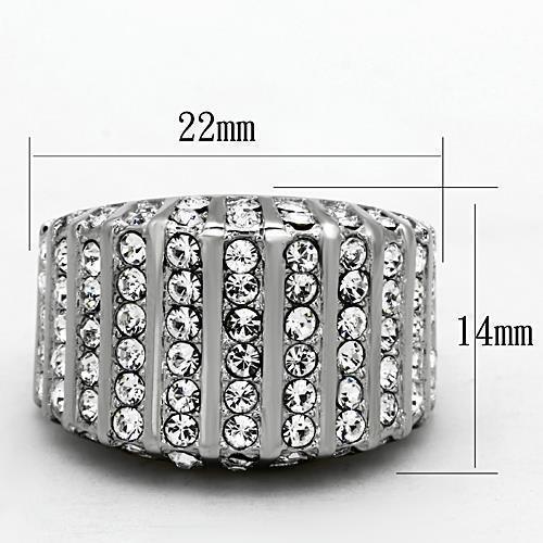 Anillos Para Mujer Color Plata de 316L Acero Inoxidable con Diamante Zirconia Cubica TK1447 - Jewelry Store by Erik Rayo