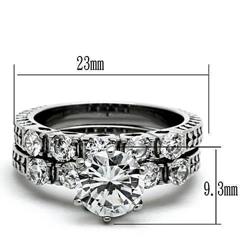 Anillos Para Mujer Color Plata de 316L Acero Inoxidable con Diamante Zirconia Cubica TK1450 - Jewelry Store by Erik Rayo