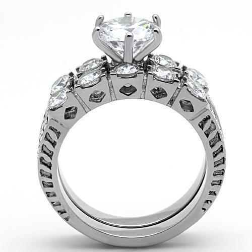 Anillos Para Mujer Color Plata de 316L Acero Inoxidable con Diamante Zirconia Cubica TK1450 - Jewelry Store by Erik Rayo