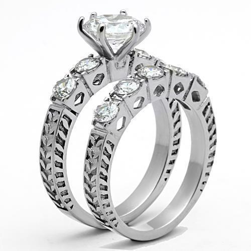 Anillos Para Mujer Color Plata de 316L Acero Inoxidable con Diamante Zirconia Cubica TK1450 - Jewelry Store by Erik Rayo