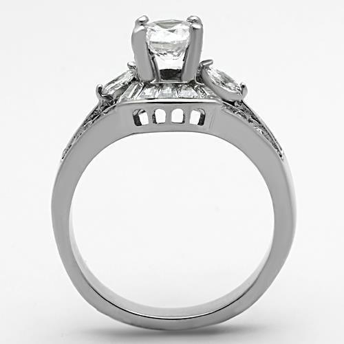 Anillos Para Mujer Color Plata de 316L Acero Inoxidable con Diamante Zirconia Cubica TK1451 - Jewelry Store by Erik Rayo