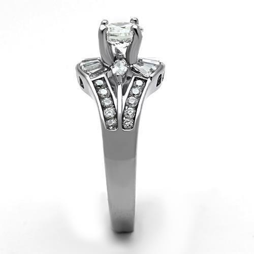 Anillos Para Mujer Color Plata de 316L Acero Inoxidable con Diamante Zirconia Cubica TK1451 - Jewelry Store by Erik Rayo
