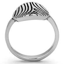 Load image into Gallery viewer, Anillos Para Mujer Color Plata de 316L Acero Inoxidable con Epoxi en Jet TK1078 - Jewelry Store by Erik Rayo
