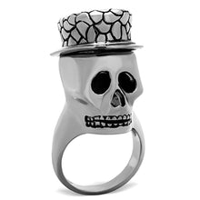 Load image into Gallery viewer, Anillos Para Mujer Color Plata de 316L Acero Inoxidable con Epoxi en Jet TK1121 - Jewelry Store by Erik Rayo
