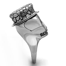 Load image into Gallery viewer, Anillos Para Mujer Color Plata de 316L Acero Inoxidable con Epoxi en Jet TK1121 - Jewelry Store by Erik Rayo
