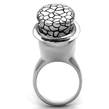 Load image into Gallery viewer, Anillos Para Mujer Color Plata de 316L Acero Inoxidable con Epoxi en Jet TK1121 - Jewelry Store by Erik Rayo
