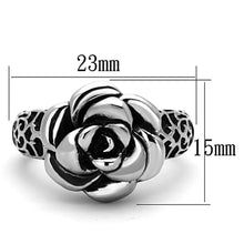 Load image into Gallery viewer, Anillos Para Mujer Color Plata de 316L Acero Inoxidable con Epoxi en Jet TK1217 - Jewelry Store by Erik Rayo
