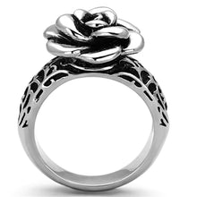 Load image into Gallery viewer, Anillos Para Mujer Color Plata de 316L Acero Inoxidable con Epoxi en Jet TK1217 - Jewelry Store by Erik Rayo

