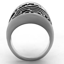 Load image into Gallery viewer, Anillos Para Mujer Color Plata de 316L Acero Inoxidable con Epoxi en Jet TK1448 - Jewelry Store by Erik Rayo
