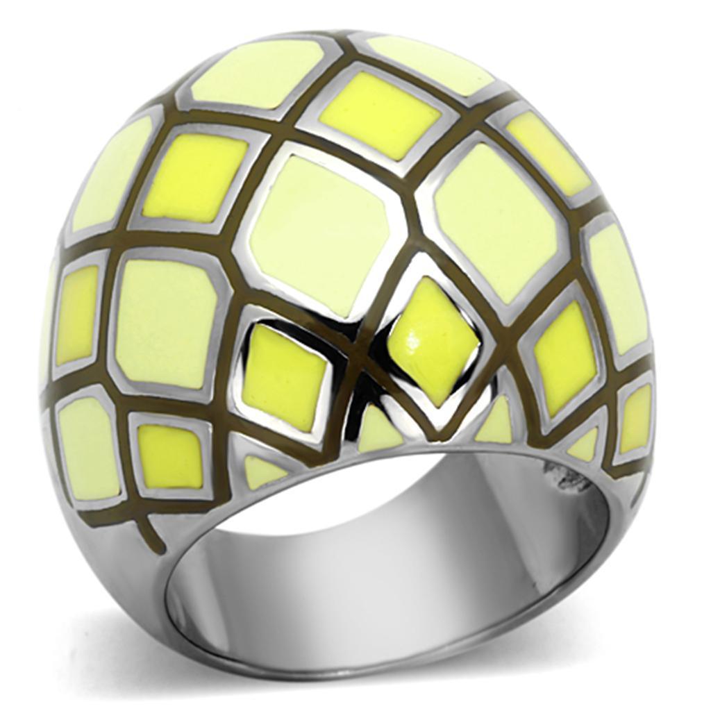 Anillos Para Mujer Color Plata de 316L Acero Inoxidable con Epoxy en Multicolor TK1173 - Jewelry Store by Erik Rayo