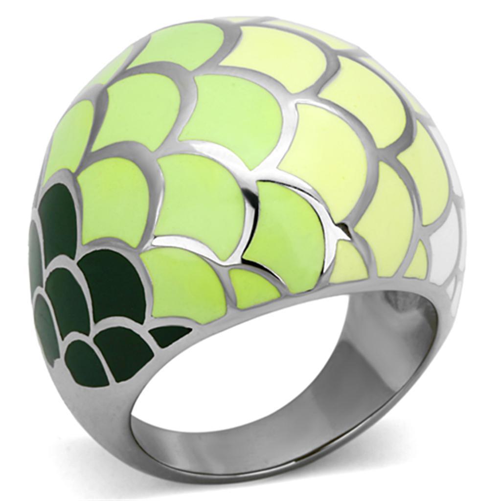 Anillos Para Mujer Color Plata de 316L Acero Inoxidable con Epoxy en Multicolor TK1174 - Jewelry Store by Erik Rayo