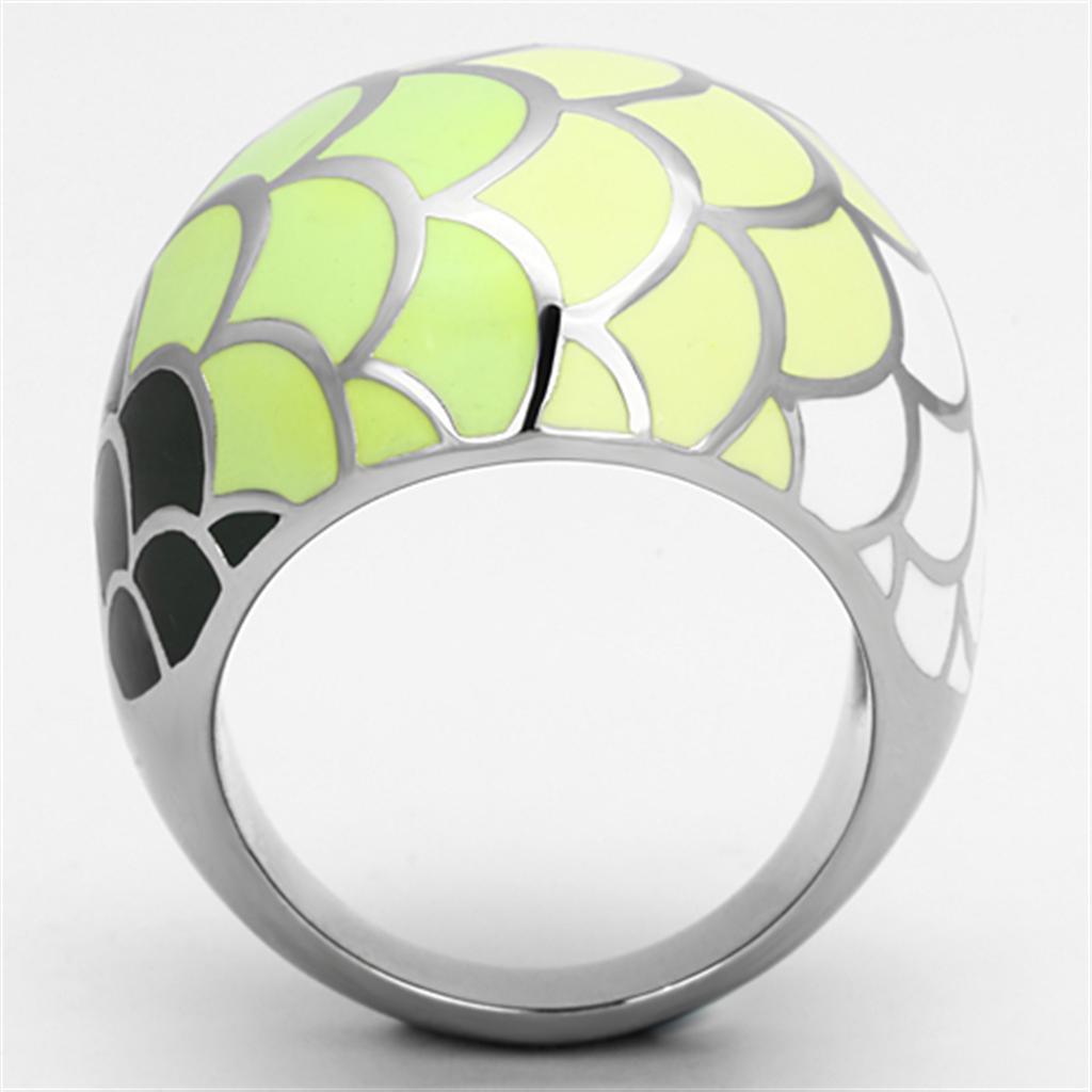 Anillos Para Mujer Color Plata de 316L Acero Inoxidable con Epoxy en Multicolor TK1174 - Jewelry Store by Erik Rayo
